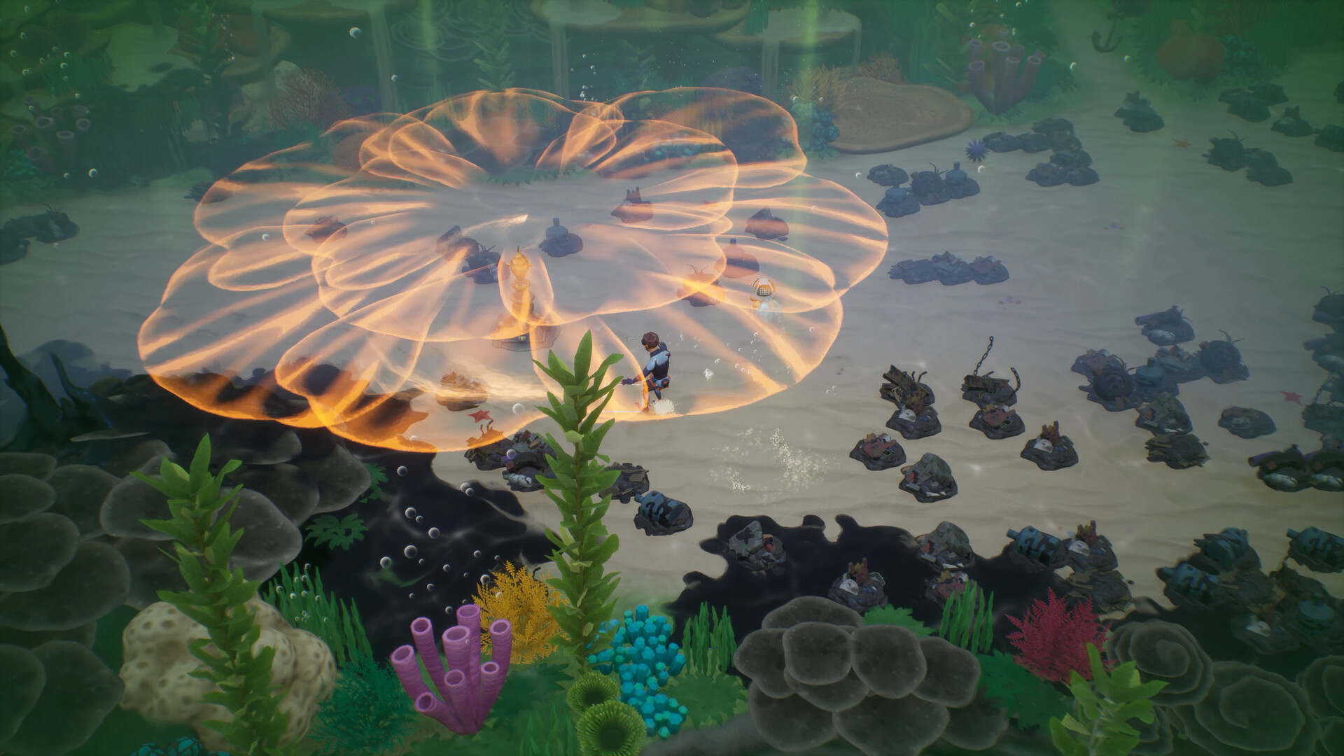Coral Island underwater gameplay screenshot