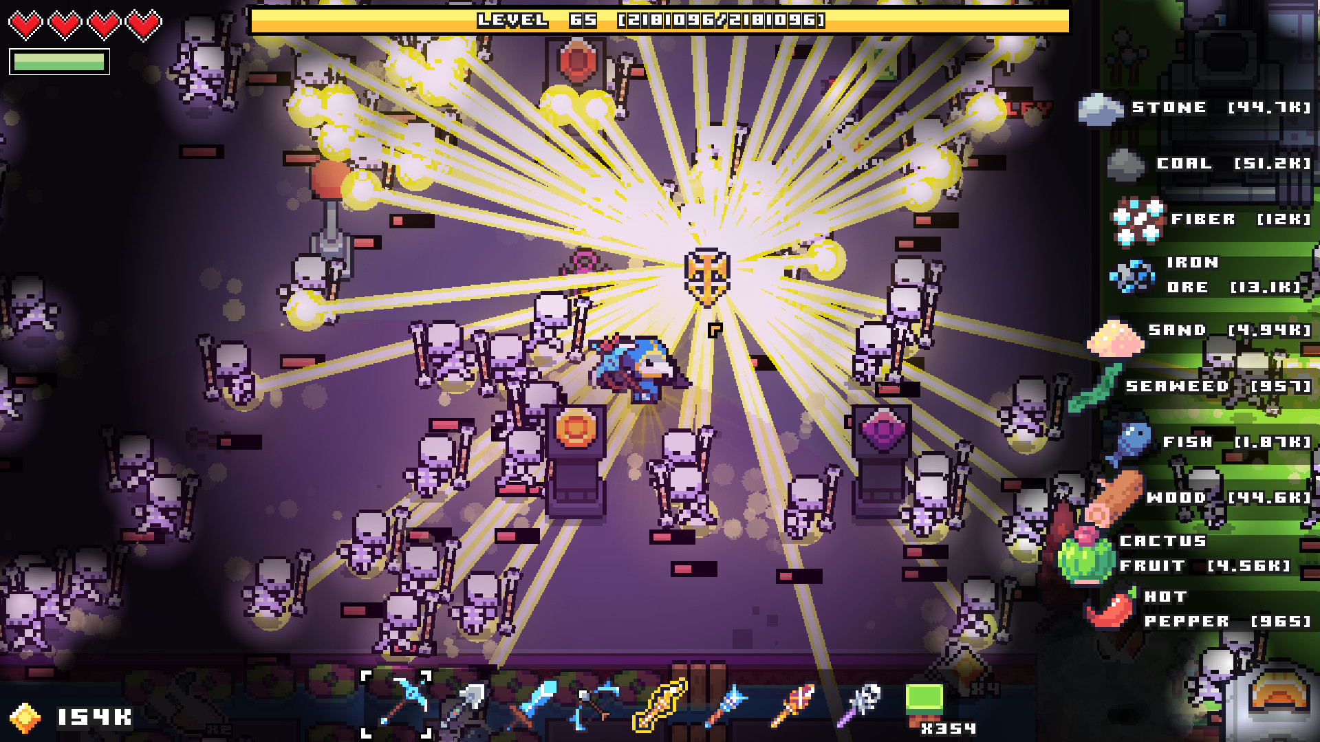 Forager top-down resource-gathering gameplay screenshot