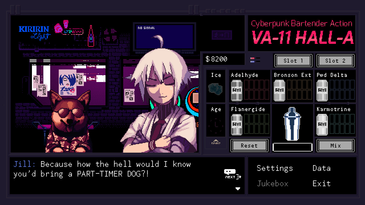 VA-11 Hall-A, a modern visual novel